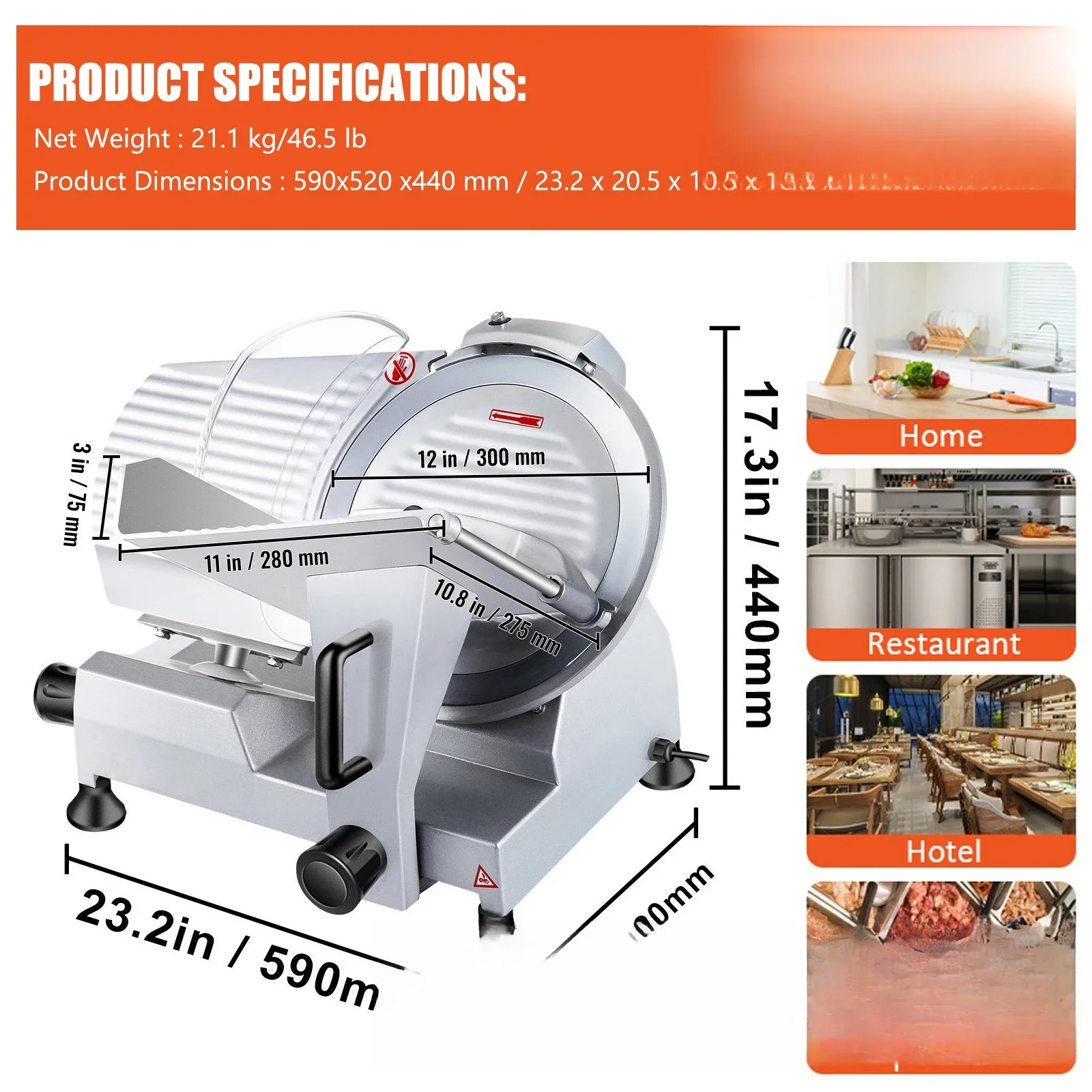 لفة لحم البقر الدهون الأغنام التجارية شبه الأوتوماتيكية، قطاعة الجبن متعددة المكونات مقاس 12 بوصة #3