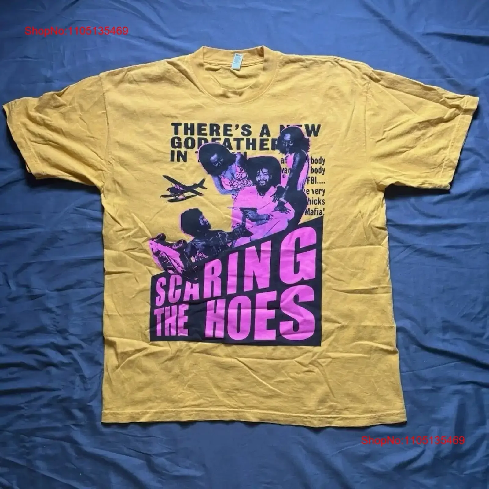 Jpegmafia and Danny Brown Rap Scaring the Hoes Yellow T Shirt BL1348 vintage Washed Casual streetwear Breathable Versatile