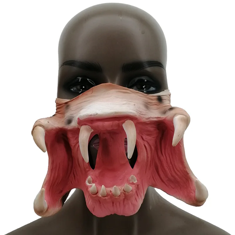 Alien Predator Mask Alien Wolf Half Face Mask Horror Monster Masks Halloween Alien Hunter Mask Iron Blood Warrior Mask