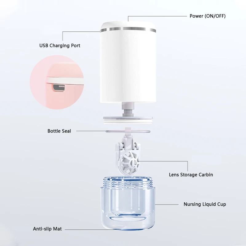 Ultrasonic คอนแทคเลนส์ทำความสะอาดอัจฉริยะทำความสะอาดนุ่มและแข็งคอนแทคเลนส์ Es