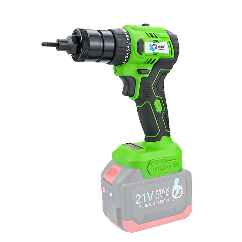 SUBAO-K88 21V recarregável Rivet Gun sem bateria, motor sem escova, embreagem rebitagem, adequado para porcas M3-M10