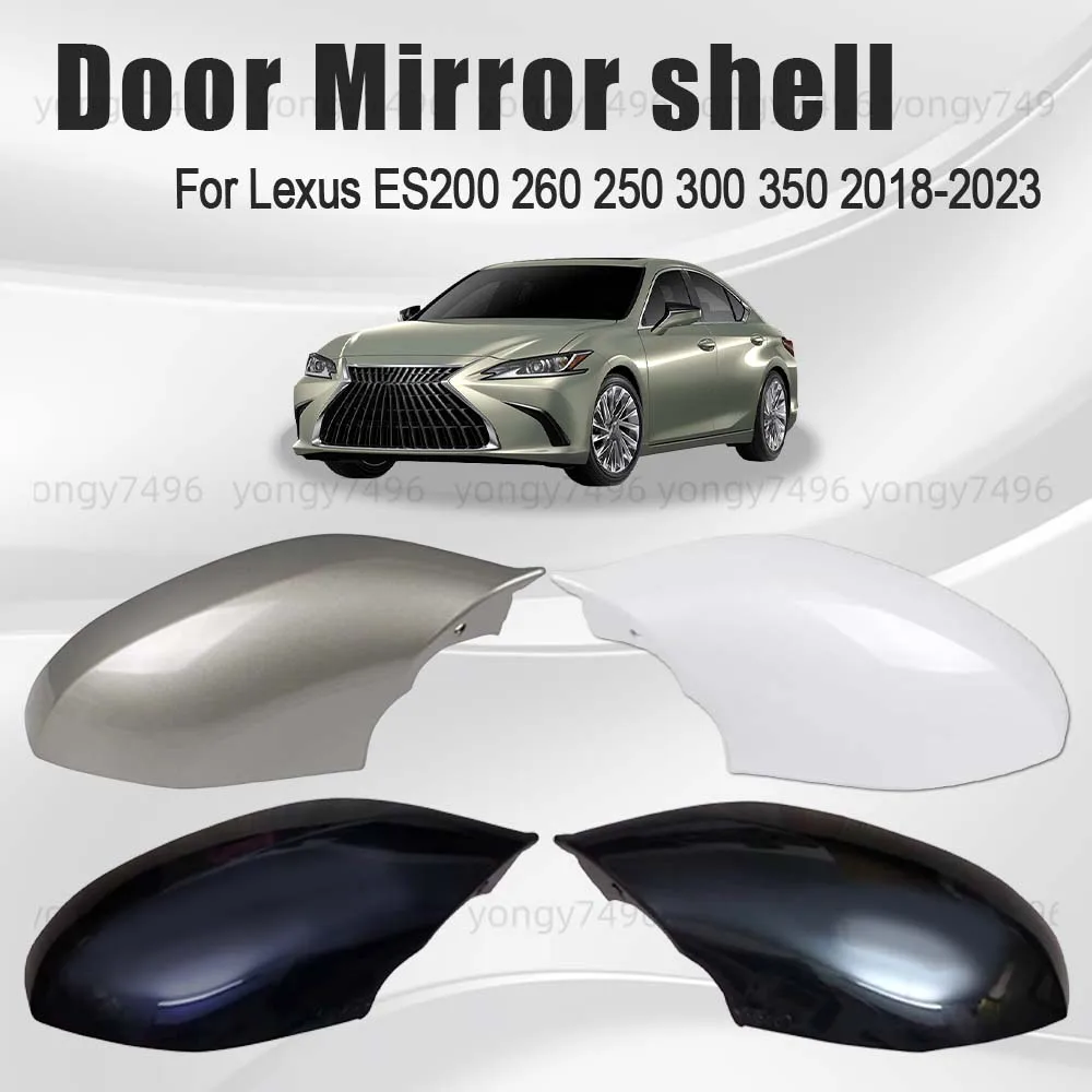 

Защитная крышка черного дверного зеркала для Lexus ES200 260 300 350 2018-2023, фоторамка с подогревом линзы, нижняя нижняя часть корпуса