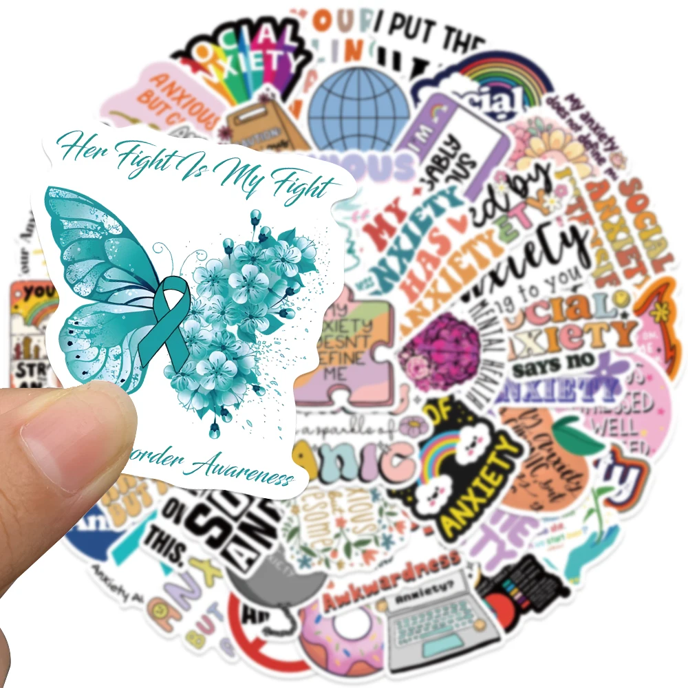 50PCS Social Anxiety Sensory Sticker Art DIY Waterproof Journal Motorcycle Car Diary Phone Laptop Luggage Fridge Toy Decals