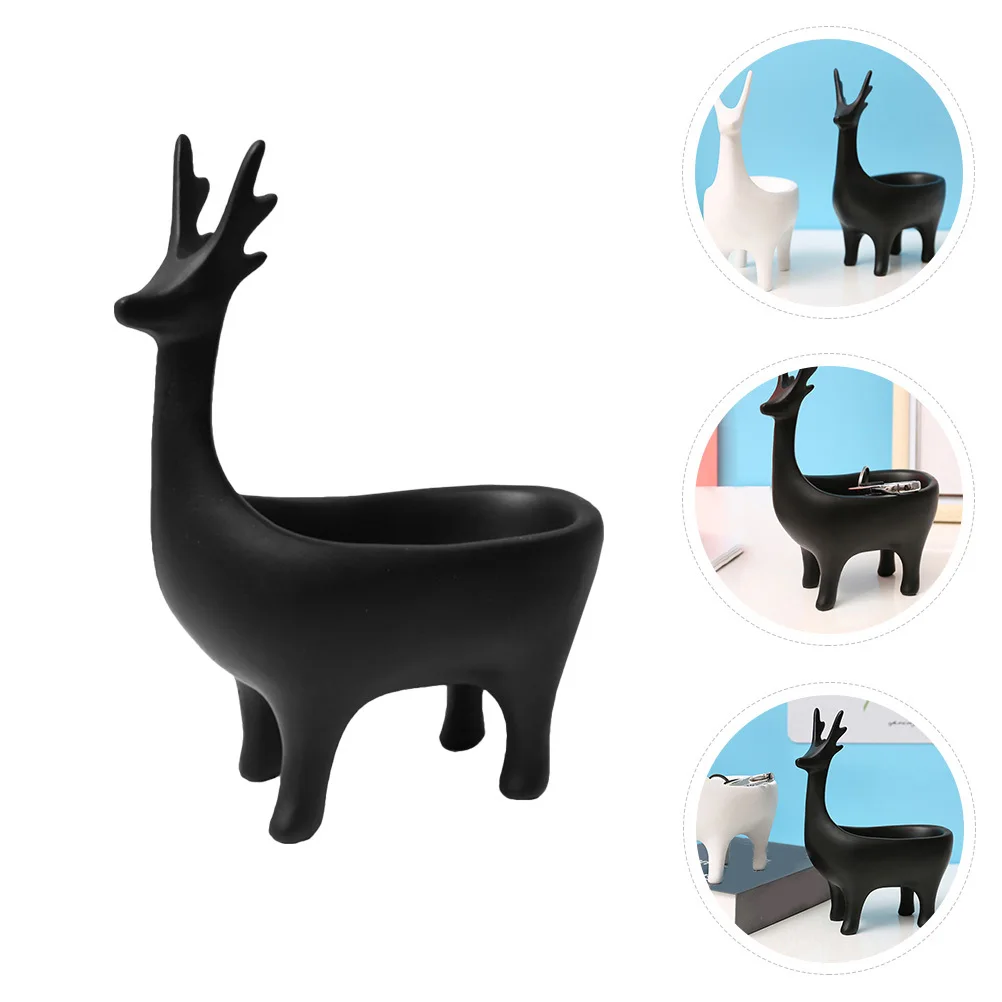 

1Pcs Small Deer Key Hook Resin Craft Ornament for Home Decor Storage Tray Desktop Adornment Living Room Bedroom Office Entrance