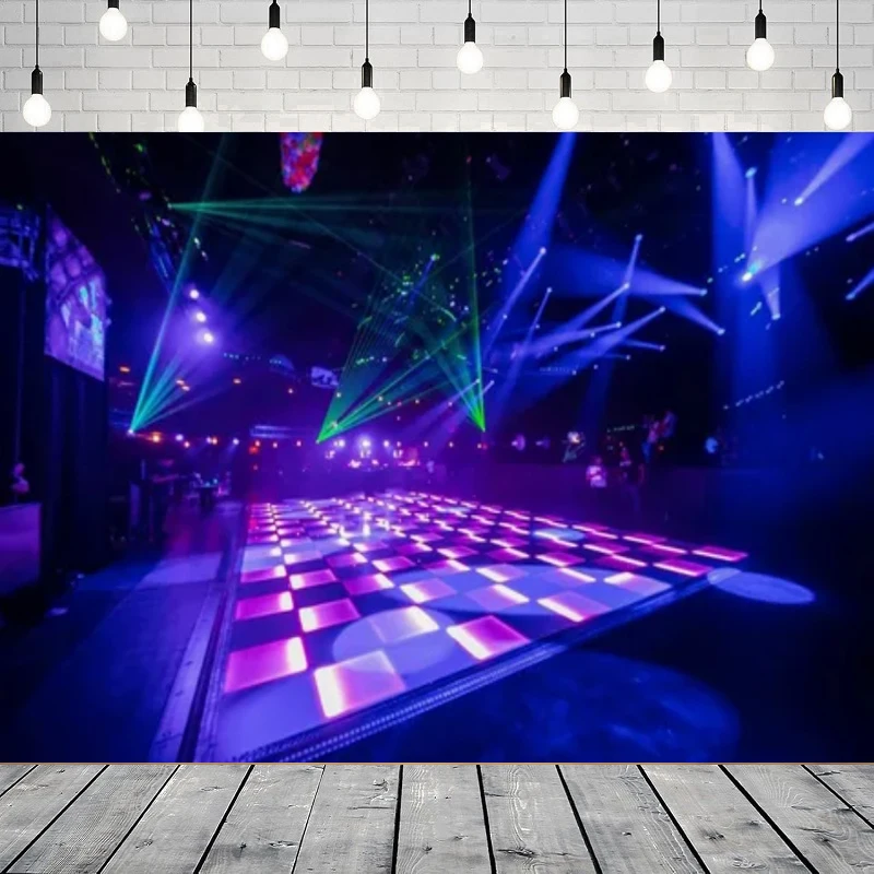 Photography Backdrop 70s 80s 90s Disco Ball Stage Night Club Neon Music Birthday Background Disco  Party Decor Let's Glow Crazy