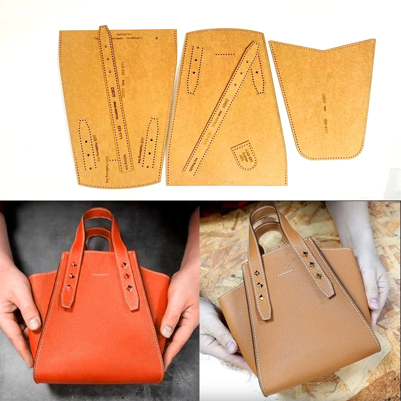 1Set DIY Handbag Bag Stencil Kraft Paper Template Leather Craft Pattern Sewing Pattern 20X23X9cm