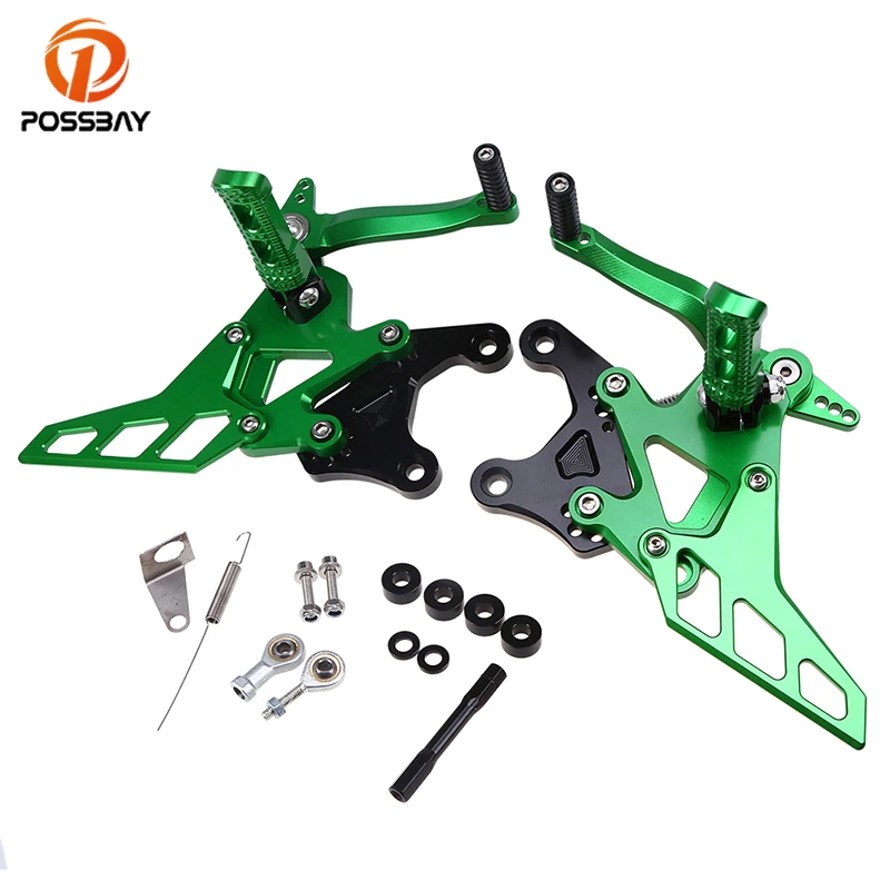 

POSSBAY 6Colors Motorcycle Footrests Motorbike Foot Pegs Pedals fit for Kawasaki Z900 2017 Dirt Bike CNC Aluminum Foot Rests