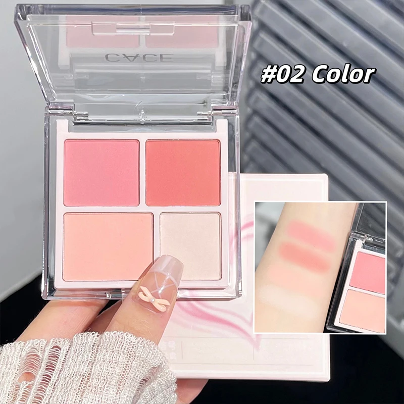 Highlighter Blusher Palette Expansive Color Brighten Face Contour Shadow Long-Lasting Waterproof Matte Cheek Tint Korean Makeup