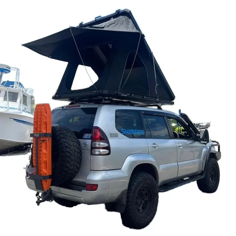 Folding Waterproof Aluminum Alloy Hard Shell Rooftop Tent Fabric Four Season Single Layer One Bedroom