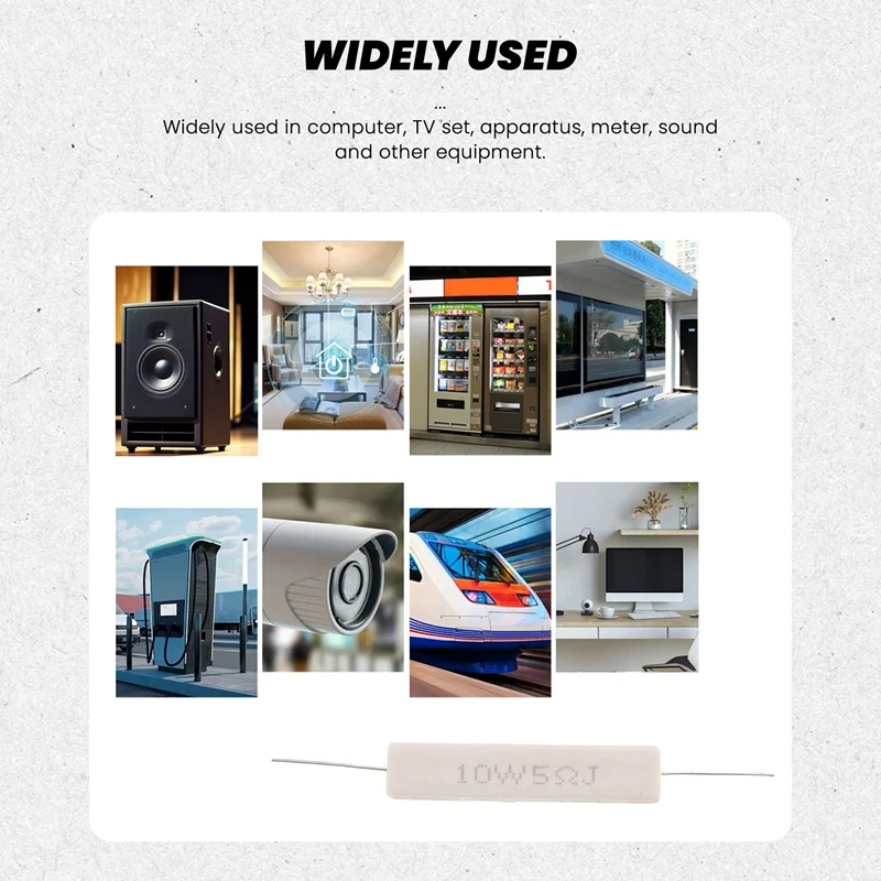 Керамические цементные резисторы 5 шт. Керамический цементный резистор с проволочной обмоткой 5 Ом 10 Вт 5%