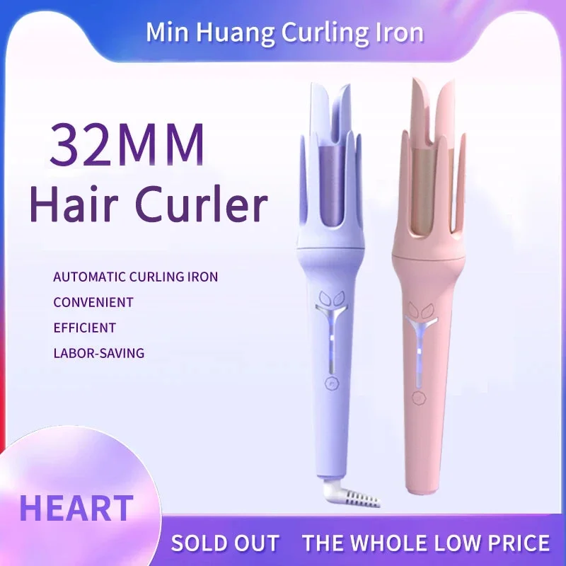 Automatic Curling Iron 32 mm Big Roll Anion  Ceramic Hair Curler 4-Speed Adjustable  Fast Heating Fashion Styling Tools