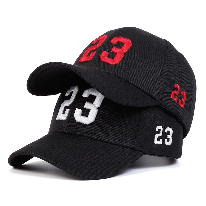 Unisex 23 Number Embroidery Baseball Caps Spring Autumn Outdoor Adjustable Casual Hats Hip Hop Cap Sunscreen Hat