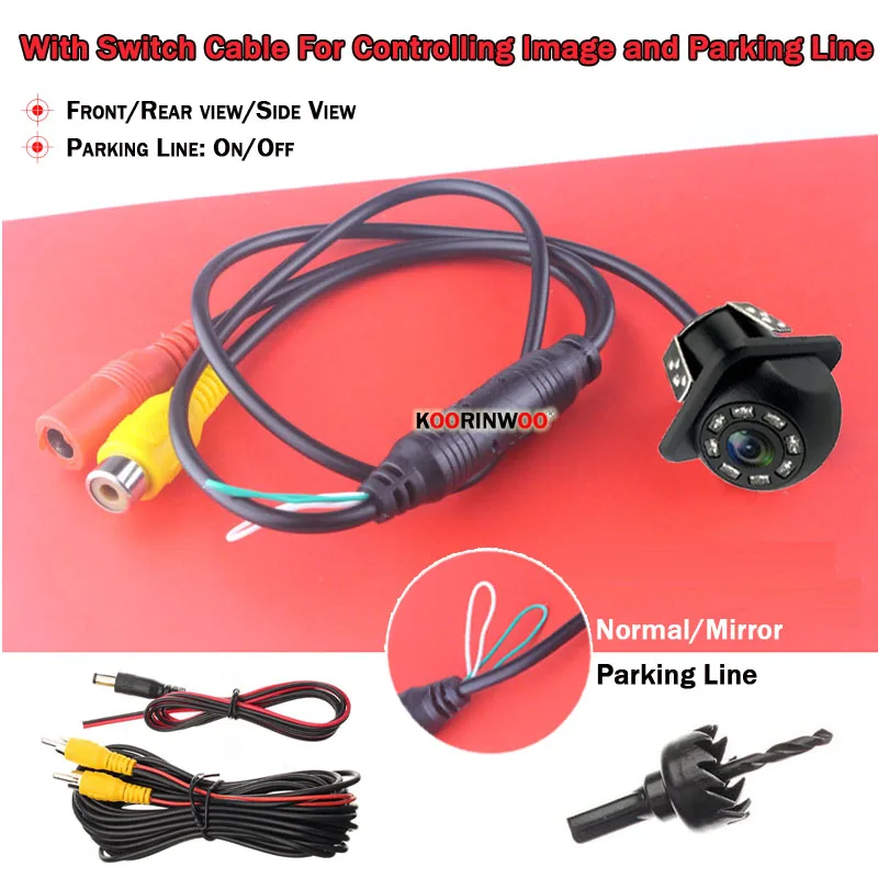 Koorinwoo Intelligent Parking System Cars Front Camera LED Night Vision Camera Rear view Cam Around view For Car Radio Android
