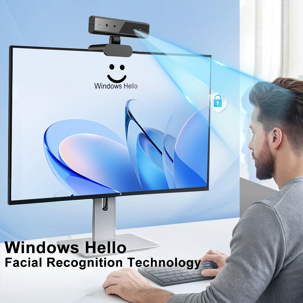 Professional 2K WQHD Webcam for PC/Laptop/Desktop Windows Hello Compatible USB Interface CMOS Image Sensor 2K Max Stock