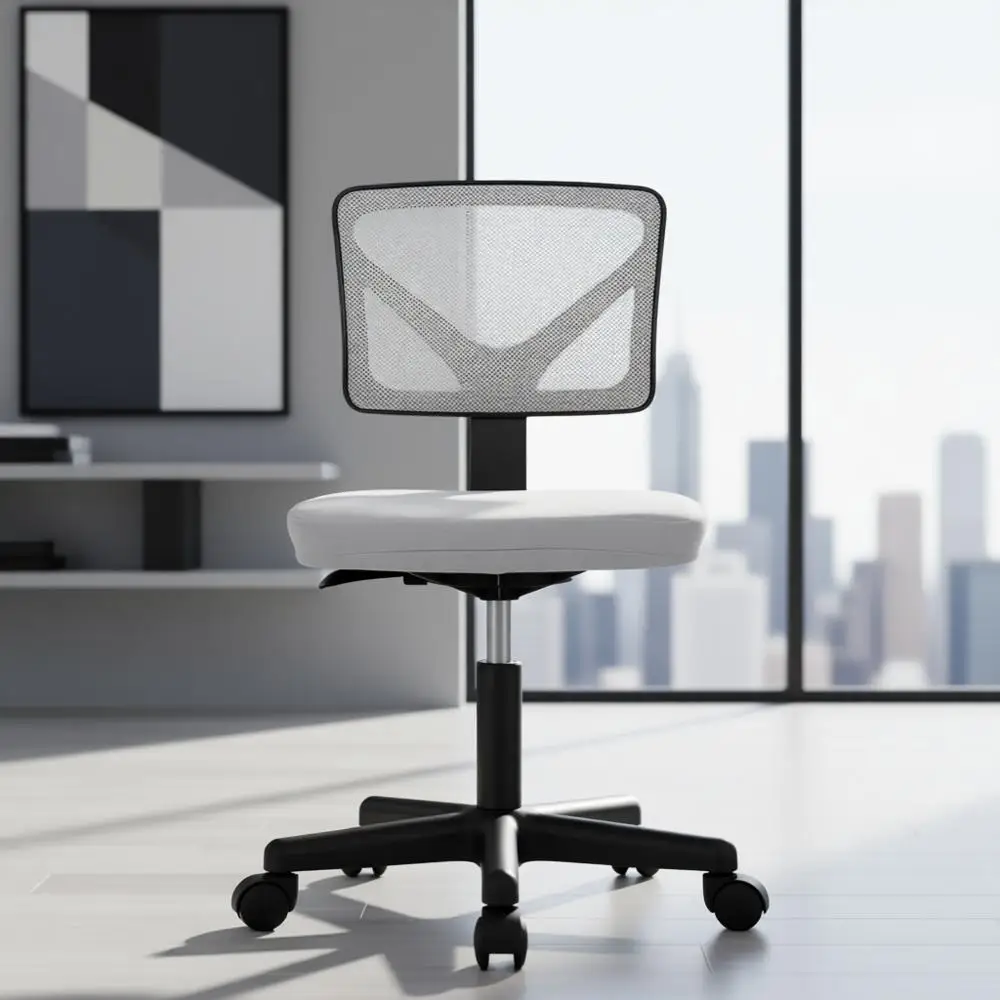 

Эргономичное офисное кресло с низкой спинкой, сетчатой обивкой, колесиками, удобным сиденьем и поясничной поддержкой для дома, офиса, учебы, для взрослых и студентов