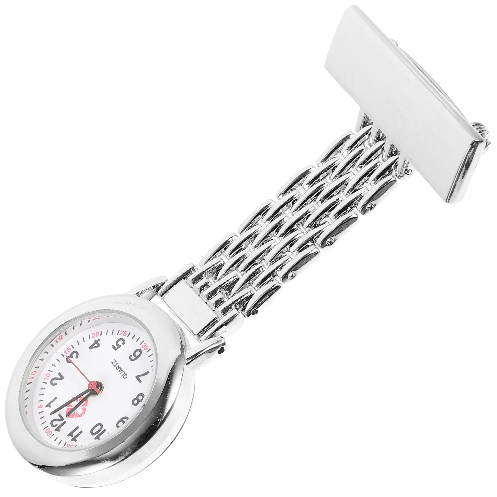 

Medical Pocket Watch Zinc Iron Alloy Nurse Clip Stethoscope Silver Waterproof Durable Classic Design Luminous Night