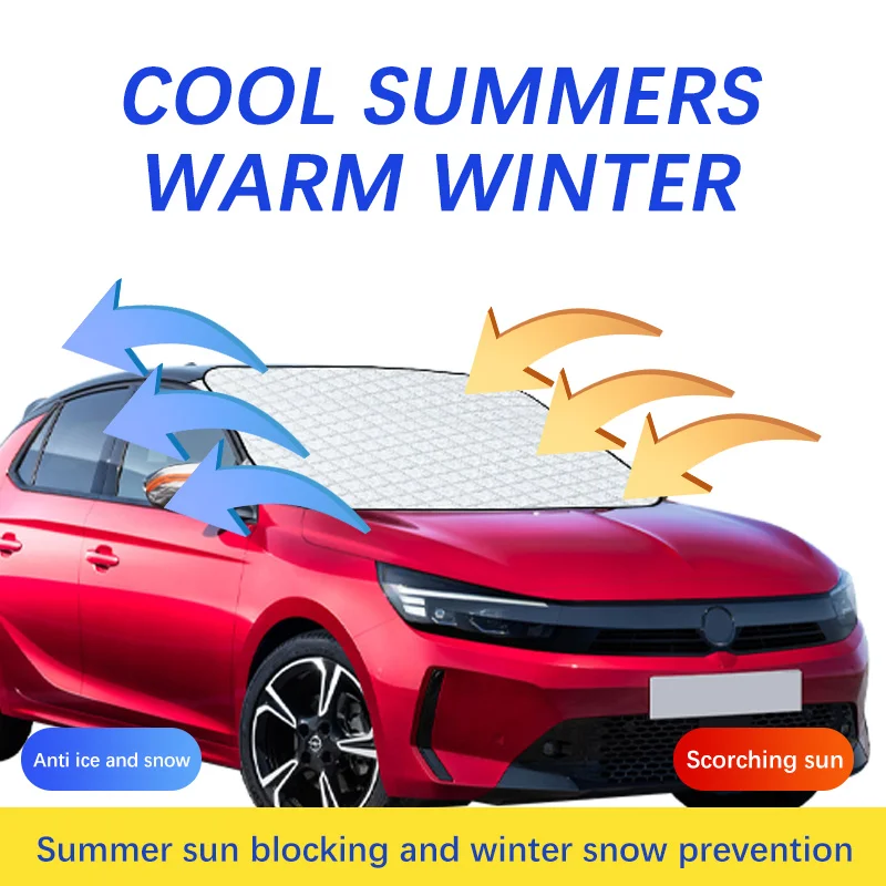 Magnetic Car Windshield Snow Cover Winter Ice-Frost Guard Sun Shade Protector For Opel Corsa 2008-2019 Exterior Accessories