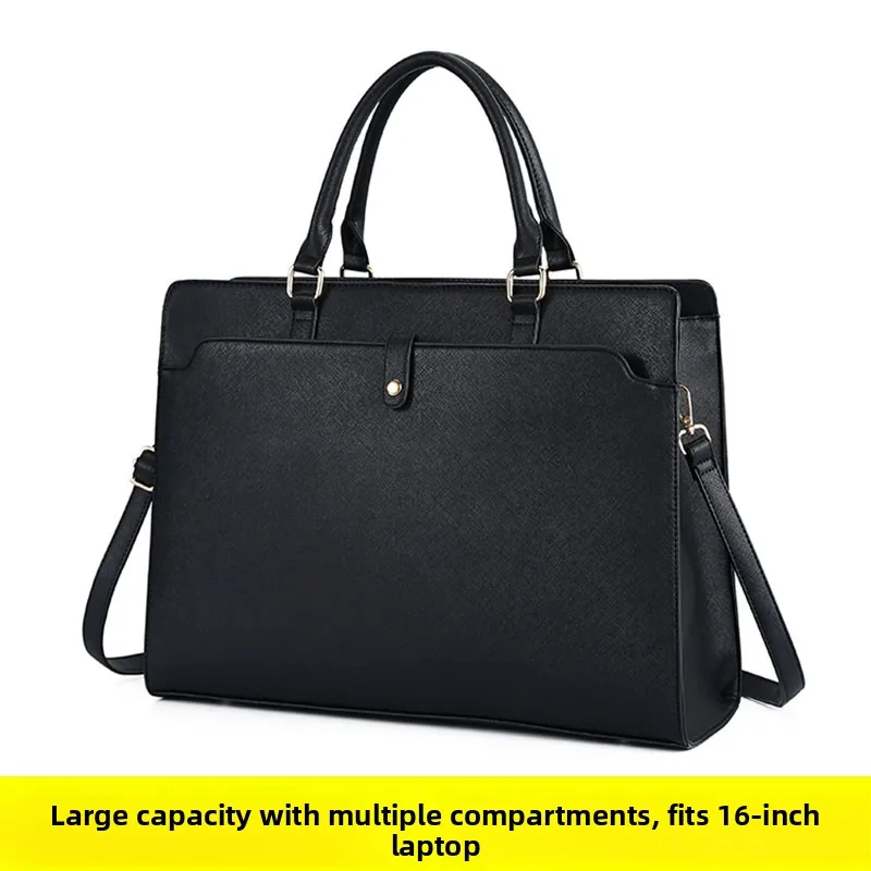 2026 New Ladies Handheld Briefcase Multi-Segmented Commuter A4 Document Bag Can Place 16-Inch Laptop Briefcase Business Tote