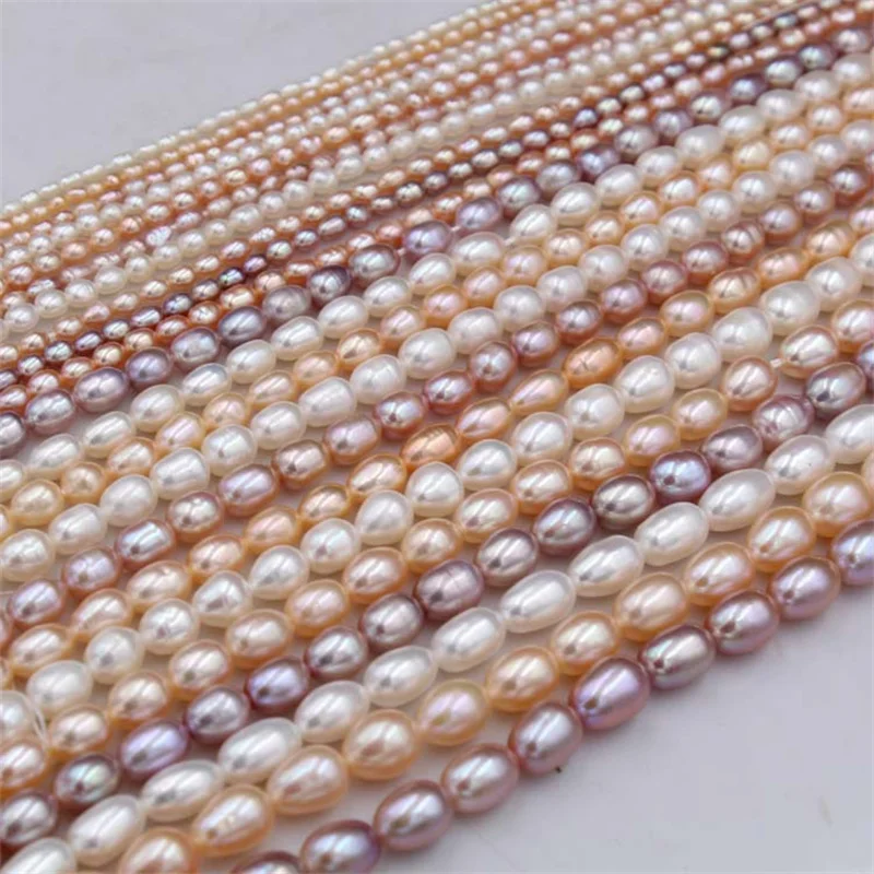 

Natural Freshwater Pearls AAAA Grade Rice White Pearl Beads for Making DIY Exquisite Necklace Bracelet Earring Jewelry 38-39cm