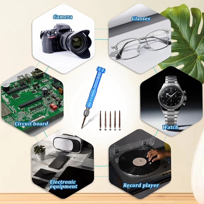 Kit de reparo de óculos chave de fenda, conjunto de chave de fenda 6 em 1 para relógios, óculos, óculos de sol, eletrônicos, telefones celulares duráveis