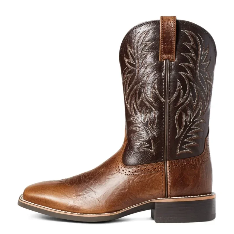 Men High Boots Embroidery Retro Handmade Mens Boots Western Cowboy Boot Pointed Toe Boots Hand Stitching Outdoor Men's Shoes view 3