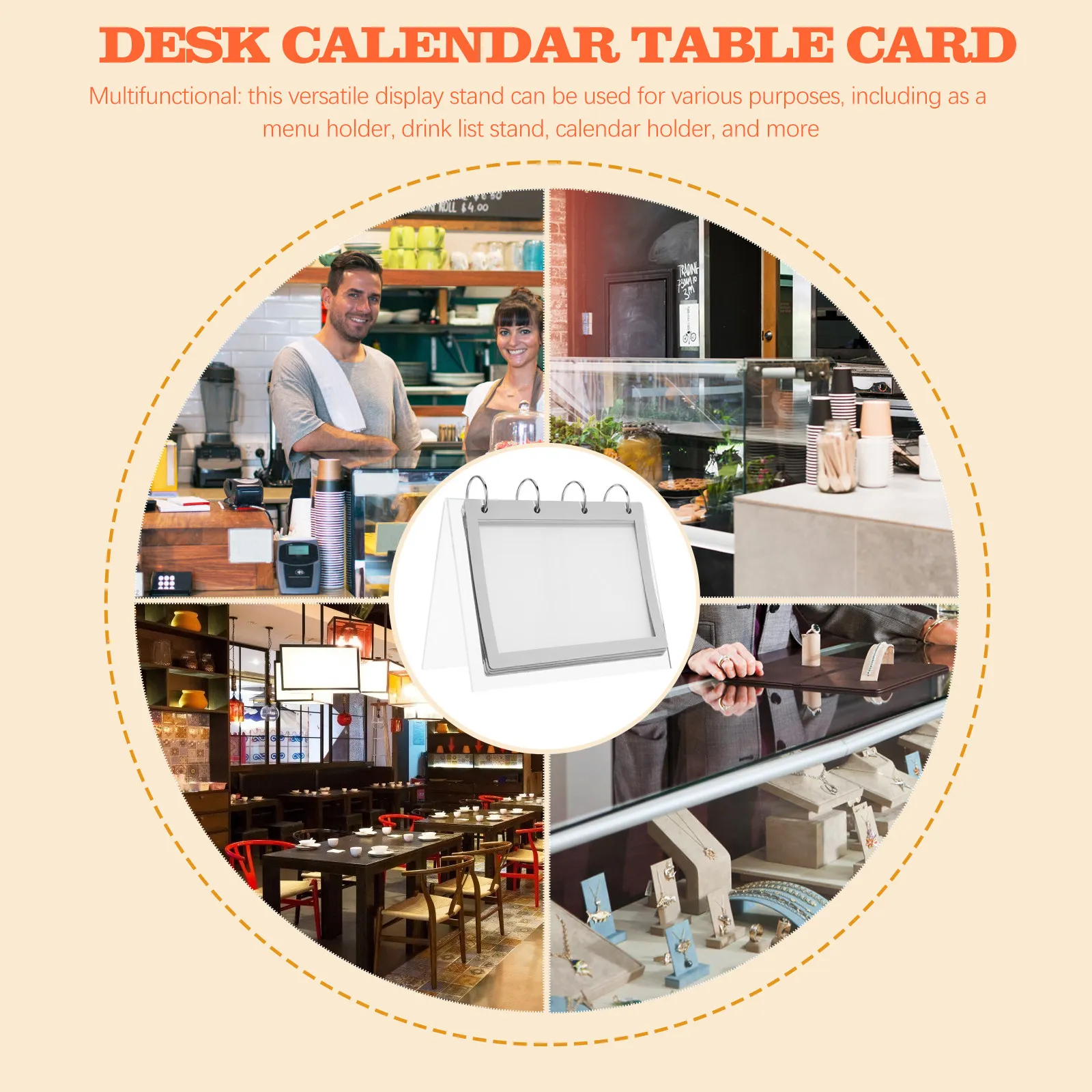 Acrylic Multi-Page Flip Menu Holder V-Shaped Transparent Desktop Display Stand for Restaurants Cafes Bars Menu Drink List