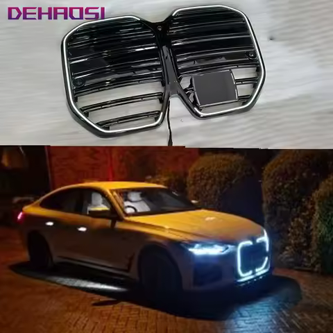Suitable for 2021-2025 BMW New i4 4 Series G22 G26 Modified M Luminous Middle Grid Replacement Grille