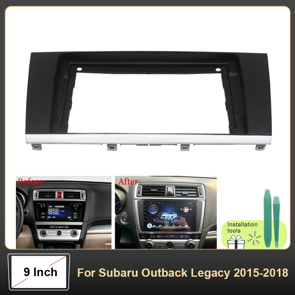 9 Inch Dash Fitting Panel Frame Fascia Kit For Subaru Outback Legacy 2015-2018 2DIN Android Car Radio Audio Installation Bezel