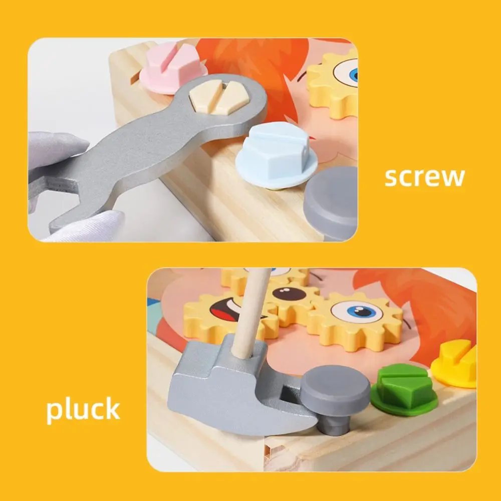 Holz Holz Werkzeug Box Montessori Pretend Spielen Werkzeuge Puzzle Demontage Set Toolbox Abnehmbare Simulation Reparatur Werkzeug