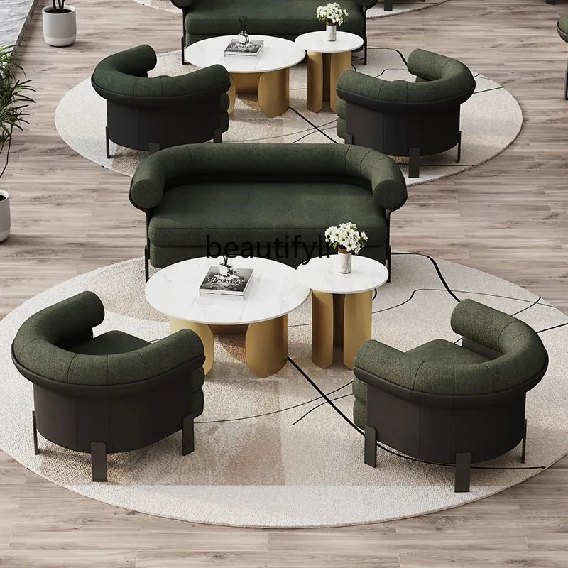D2520 Hotel Lobby Reception Sofa Sales Office Hall Booth Beauty Salon Business Office Meeting Reception Sofa Set