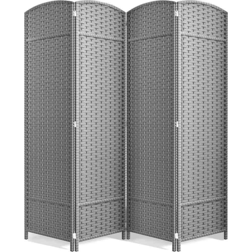 

4 Panel 6 ft. Tall - Privacy Screen, Extra Wide Double Hinged Panels, Mesh Hand-Woven Design, Wall Divider for Room Separation