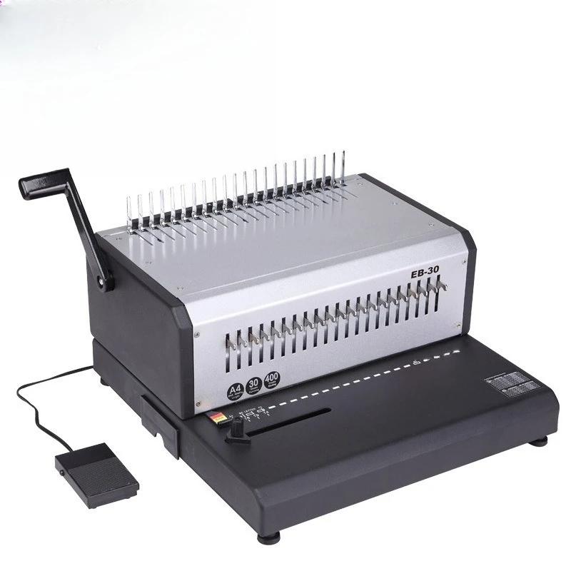 Electric hole punching machine 21 hole comb type rubber ring binding machine 10 hole clip contract tender multi-function