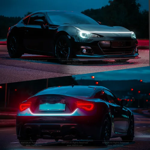 Imagen 2 del producto XINFOK-luces Led para capó de coche, tira de faros universales, lámparas de ambiente decorativas flexibles, luces de circulación diurna DRL para coche, 12V