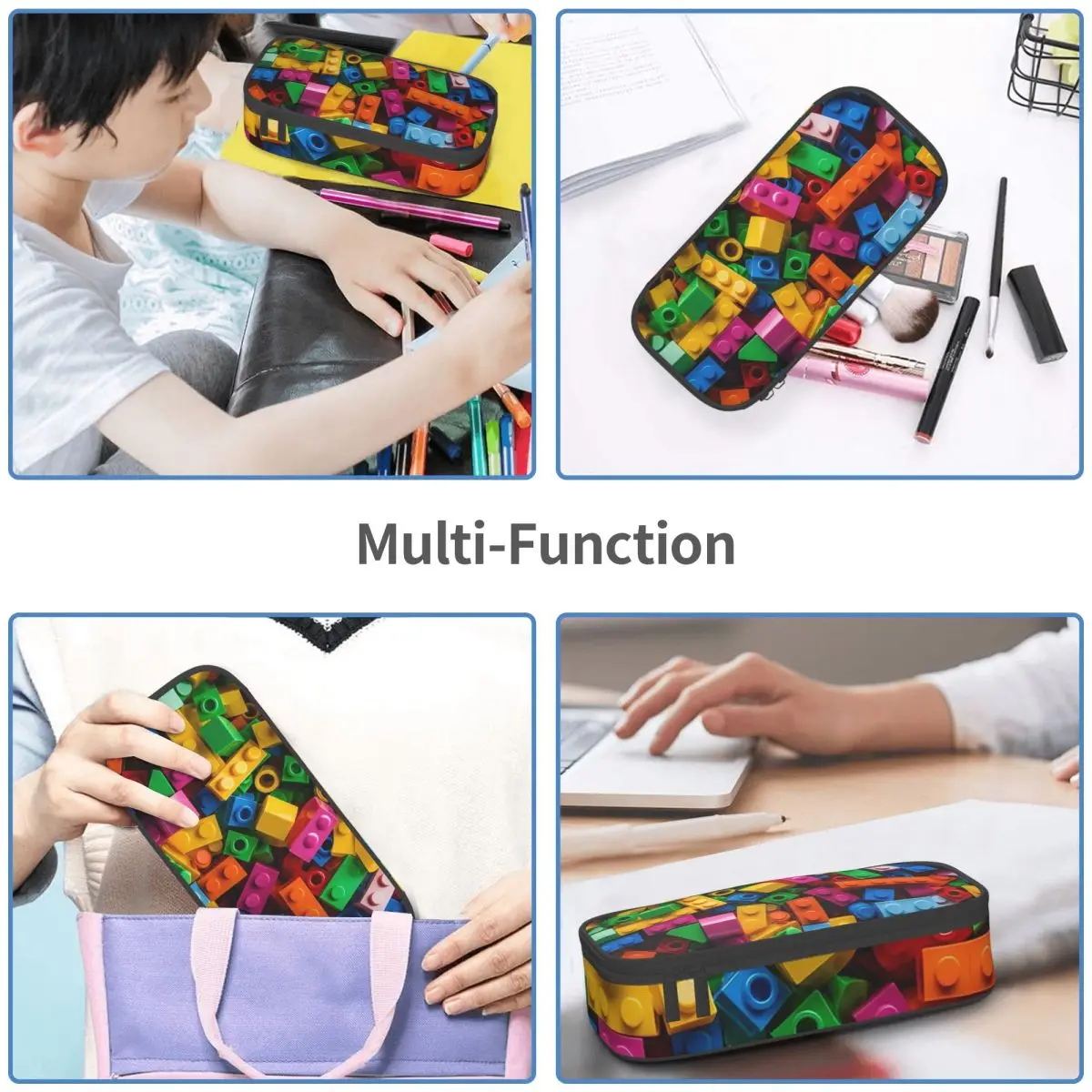 Estuche de lápices Lego Texture 2 para regalos de niño y niña, caja de bolígrafos, bolsa de lápices, suministros de papelería, bolsa porta bolígrafos