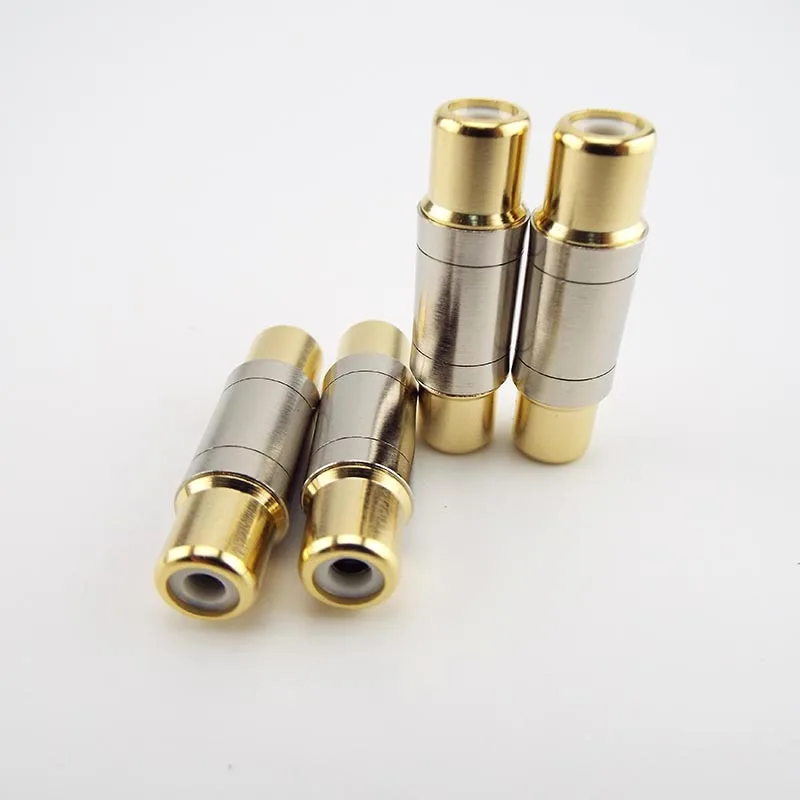 2/4pcs Dual RCA Connectors RCA Female to Female Jack Socket plug Straight Adapter Gold Plated Speaker audio video Cable Extender