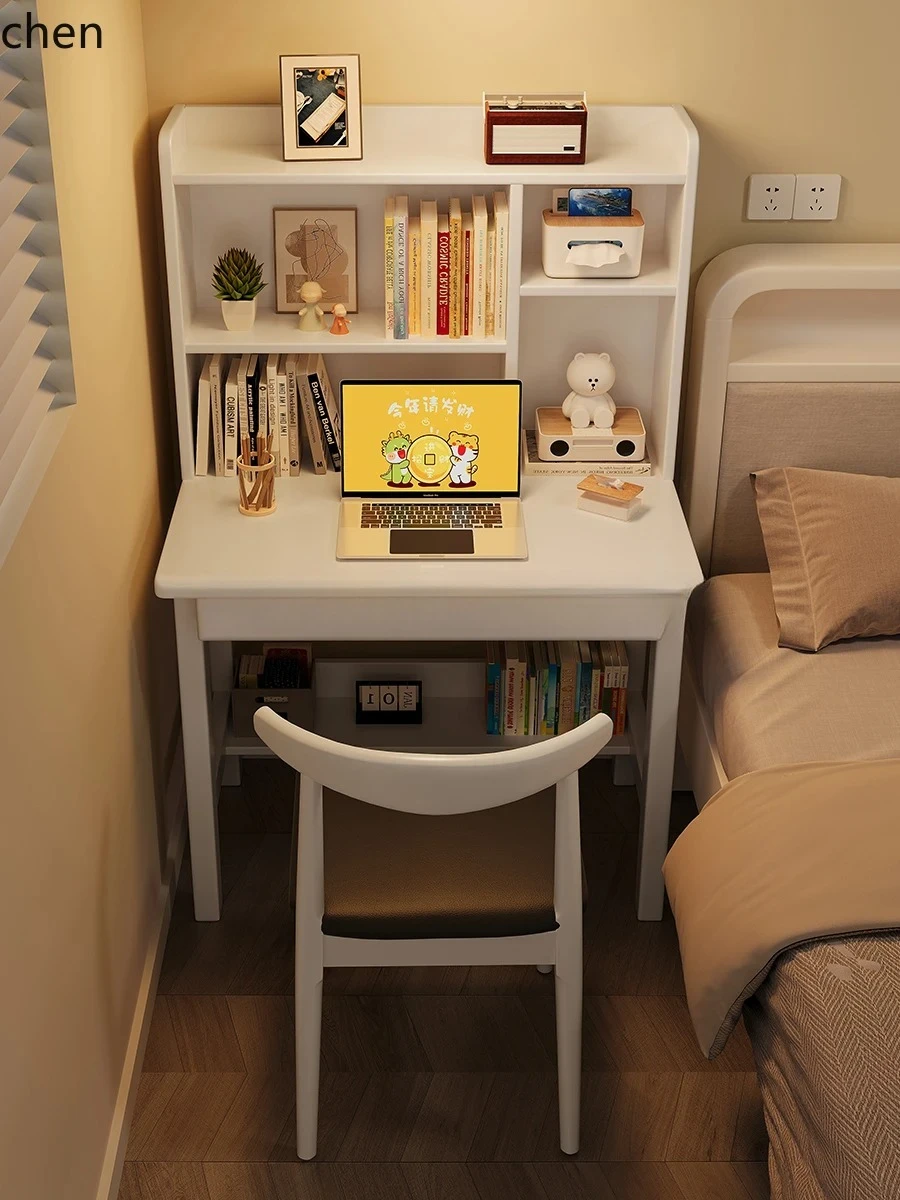 GZ-20 solid wood desk bookshelf integrated simple computer desk small apartment bedroom student home writing desk