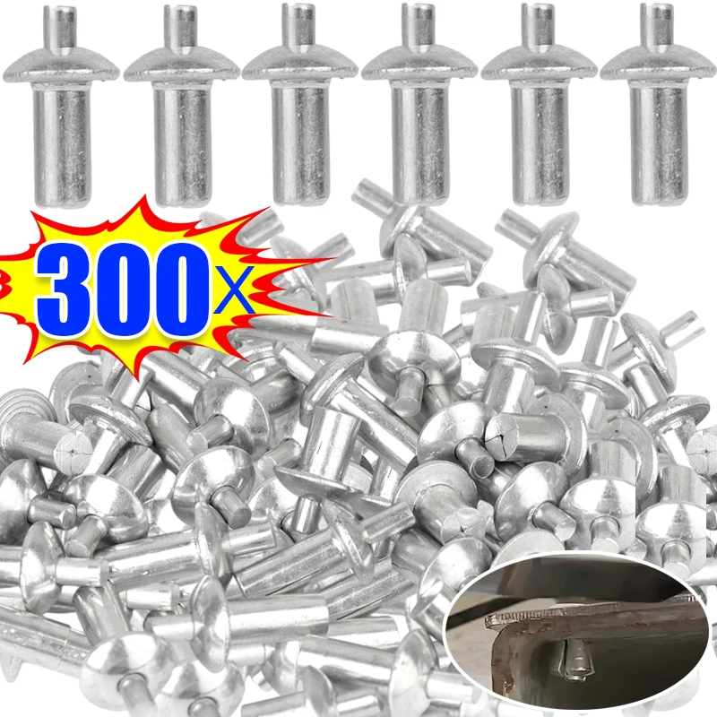 300/10pcs Hammer Drive Expansion Rivets Percussion Expansion Aluminum Alloy Nail Head Piercing Knock Tapping Screws Fasteners