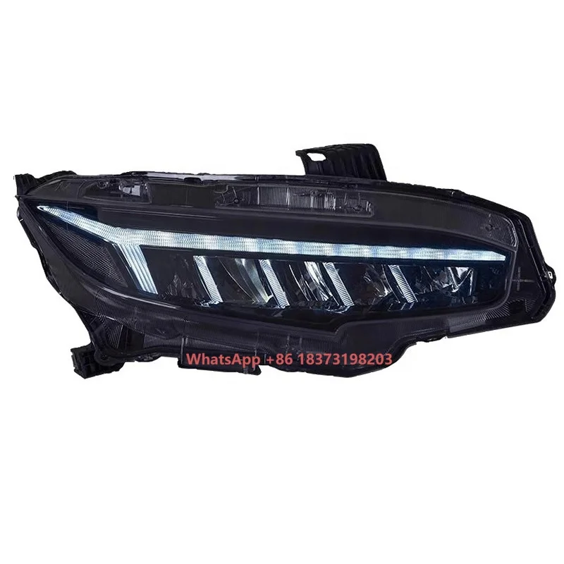 

Фары в сборе для Honda Civic 10 2016-2021, анимационные фары, светодиодные DRL, димические указатели поворота, светодиодные линзы проектора