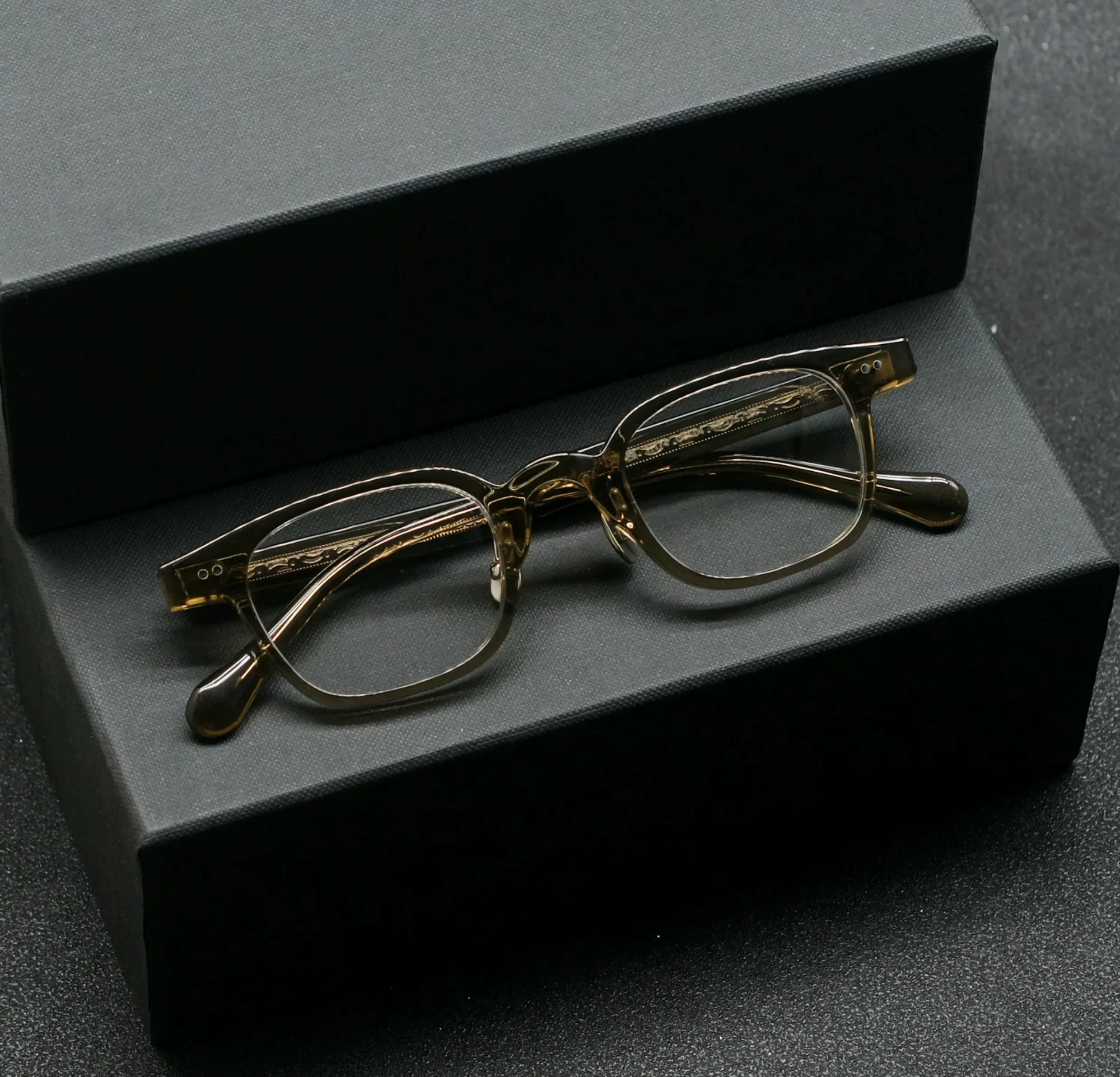 Vintage square glasses frame H174 acetate fiber glasses frame for men and women, can be matched with prescription glasses