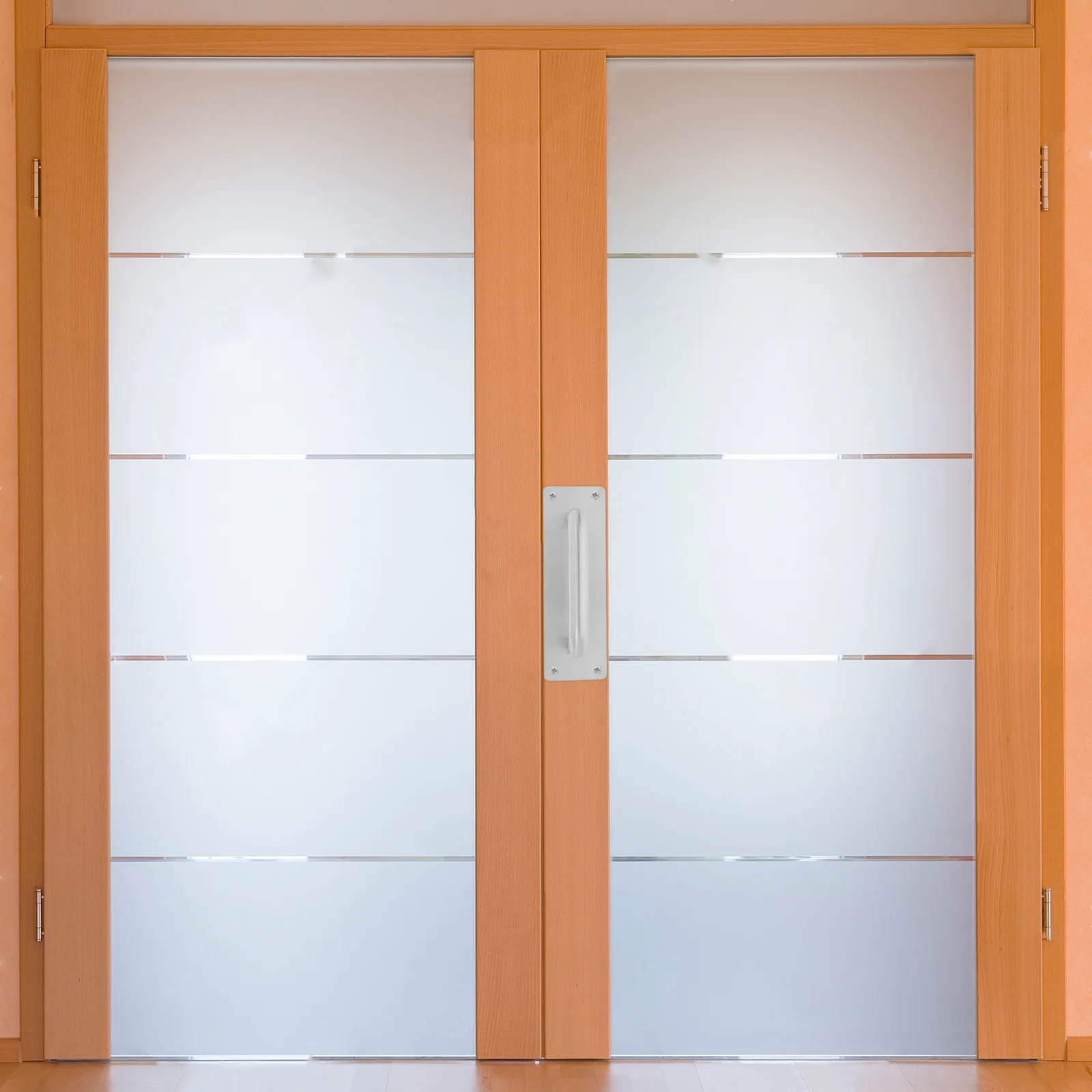 

Stainless Steel Door Handle Push Pull Plate for Large Entry Fireproof Doors Security Enhancement Replacement Size S