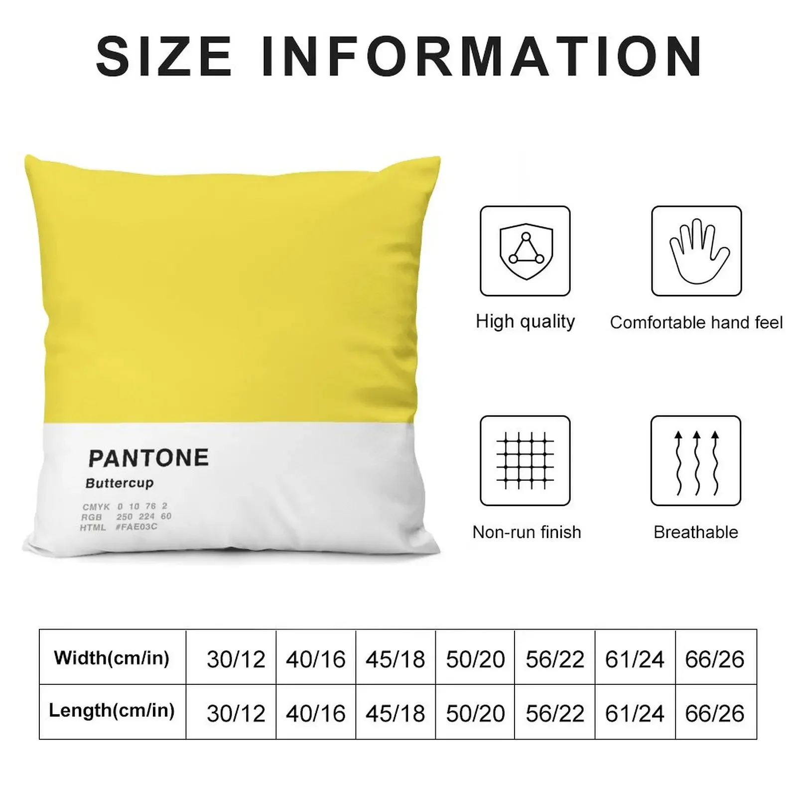 Buttercup Yellow Pantone Simple Design Throw Pillow Sofa Covers christmas pillowcases Cushions Cover pillow