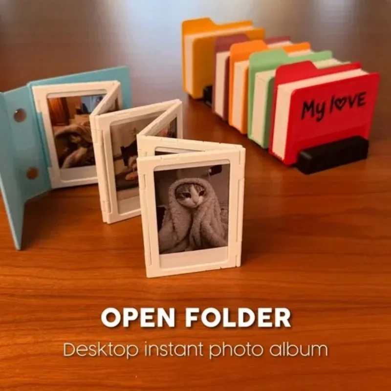 Magnetic Open Folder Desktop Instant Photo Album 12  Photo Pictures Can Be Put Mini Portrait Picture Frame Desk Home Decor Gifts
