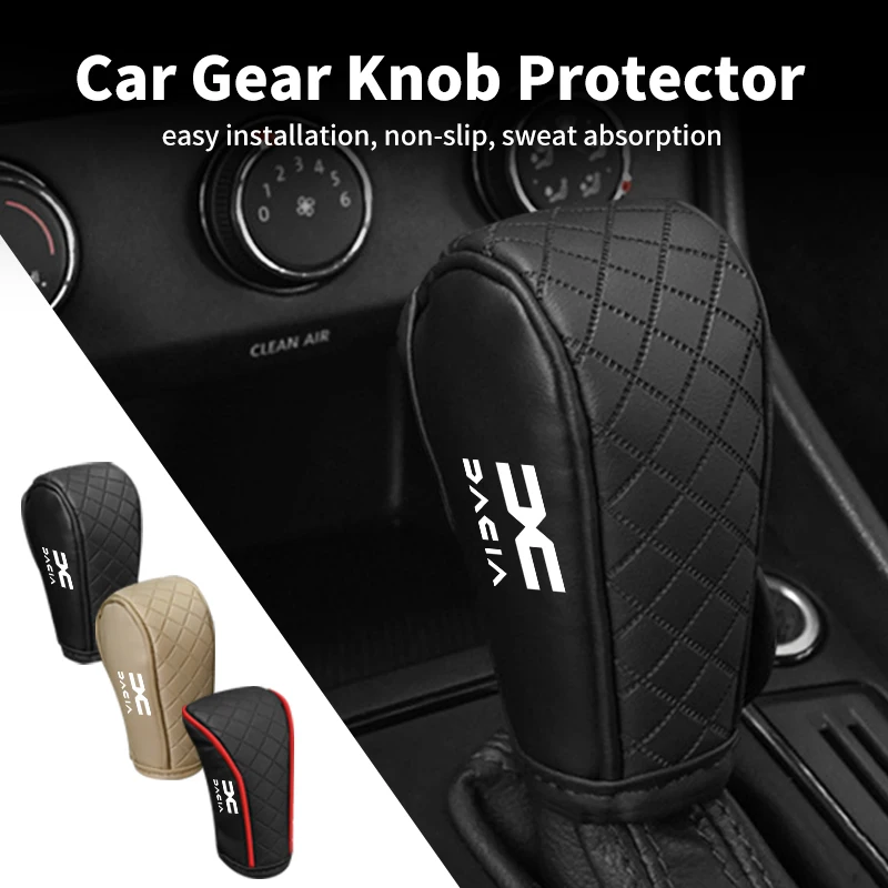 Car Sticker  Gear Shifter Cover Leather Handbrake Sleeve AccessoriesFor Dacia Duster Logan Sandero Lodgy Dokker Sandero Stepway