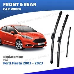 LHD Front Rear Windshield Wiper Blades For Ford Fiesta Hatch MK5 MK6 MK7 2003 - 2023 Windscreen Accessories 2007 2012 2015 2018