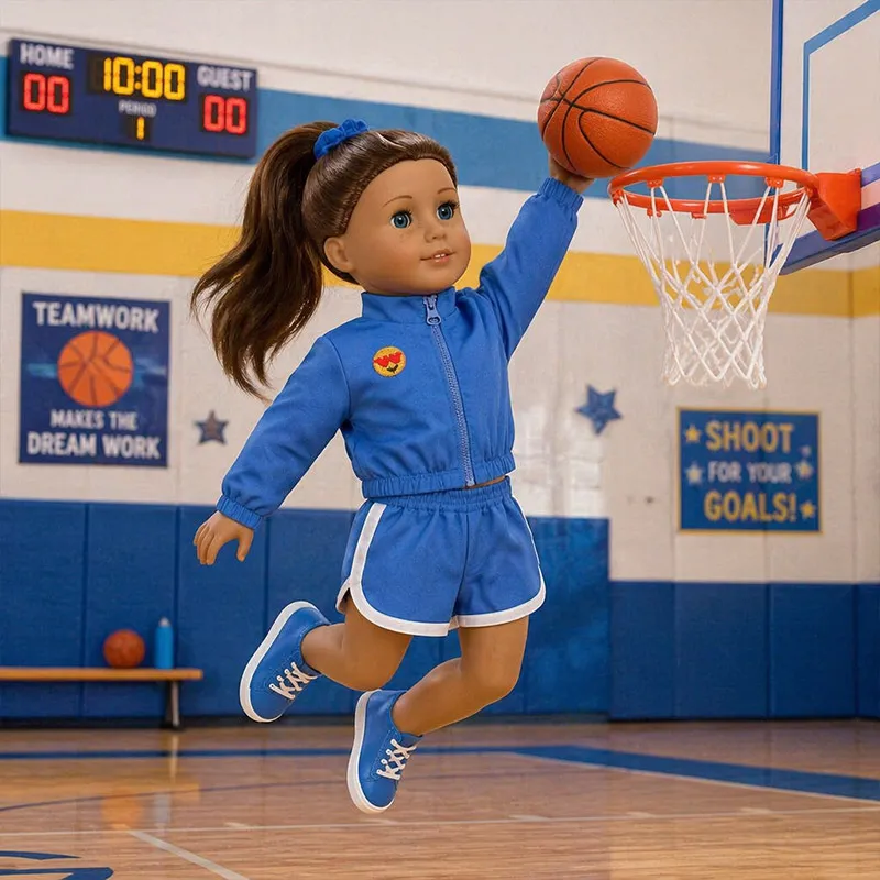 2Pcs/Set Sportswear Jacket+Short Doll Clothes For 18Inch American Doll&43Cm Baby Doll Clothing Accessories Sportswear Girl's Toy