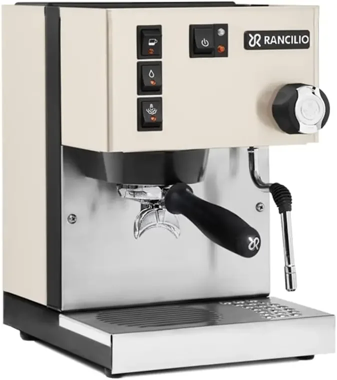 Rancilio Silvia Espresso maschine mit Eisen rahmen und Edelstahl-Seitenwänden, 11,4x13,4 Zoll