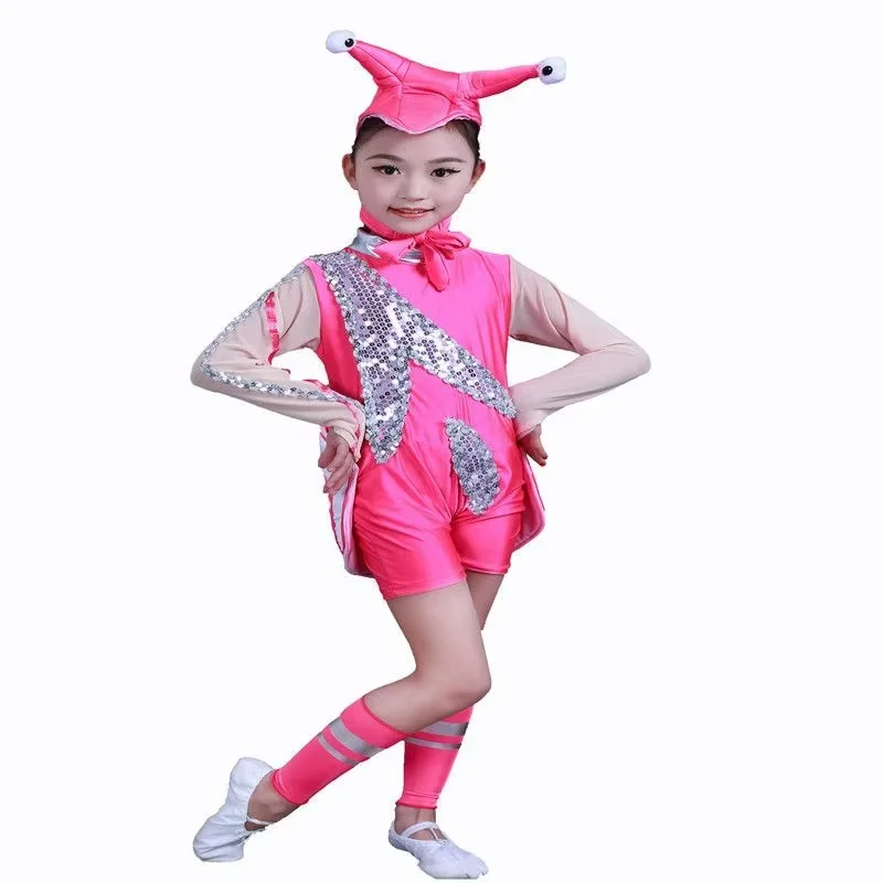 

Rose Snail Costume For Kids School Stage Performance Clothing Halloween Animal Cosplay Clothes Long Sleeve