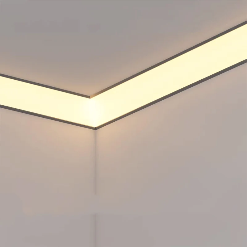 Corner Aluminum Profile 45 Degree Surface Mounted Ceiling LED Channel Hard Bar Strip Light Indoor Decor Indirect Lamp