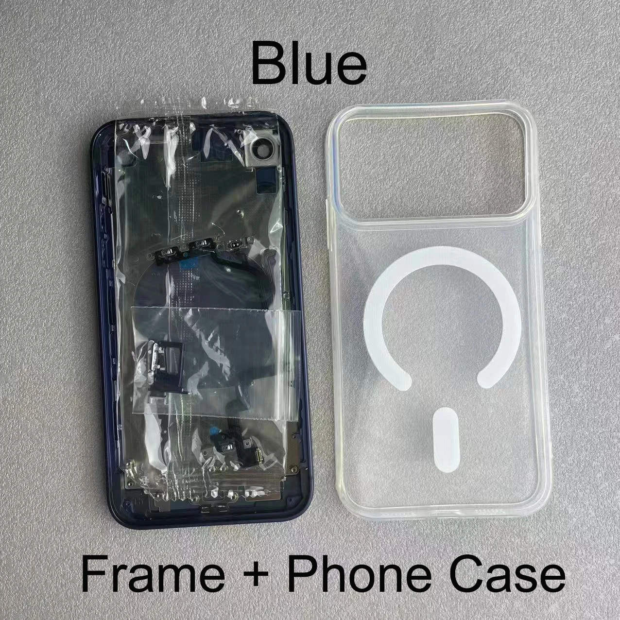Retrofit Mod Kit For iPhone XR, 17 Pro Style Housing, Full Set With Frame, Flex Cable, Side Buttons & Matching Cover
