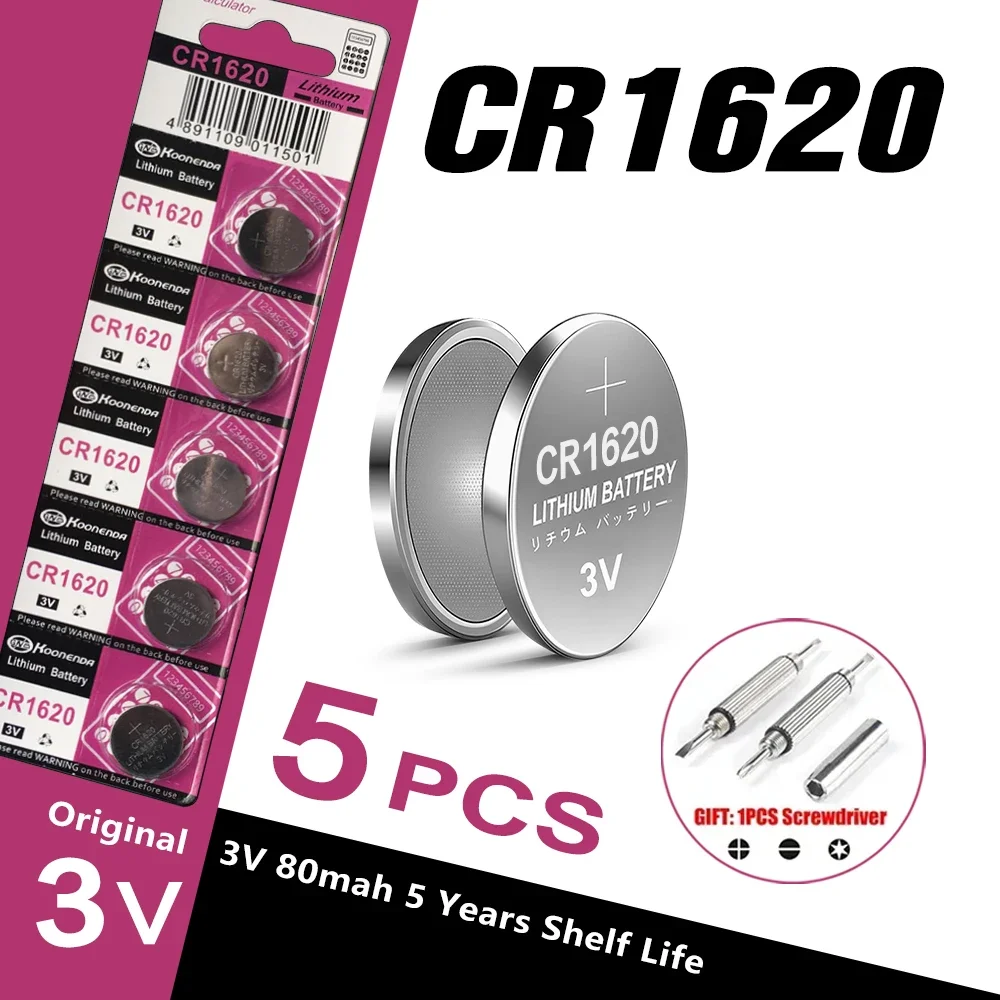 5PCS CR1620 /CR1616/CR1220/CR927/CR2477 Lithium Battery For Toy Watch Scale Calculator Car Remote Control Mouse Button Coin Cell